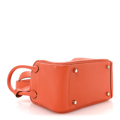Hermes Taurillon Clemence Mini Lindy 20 Feu 4 of 11