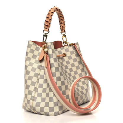 Louis Vuitton Damier Azur Braided Neonoe MM Peach Cream 3 of 10