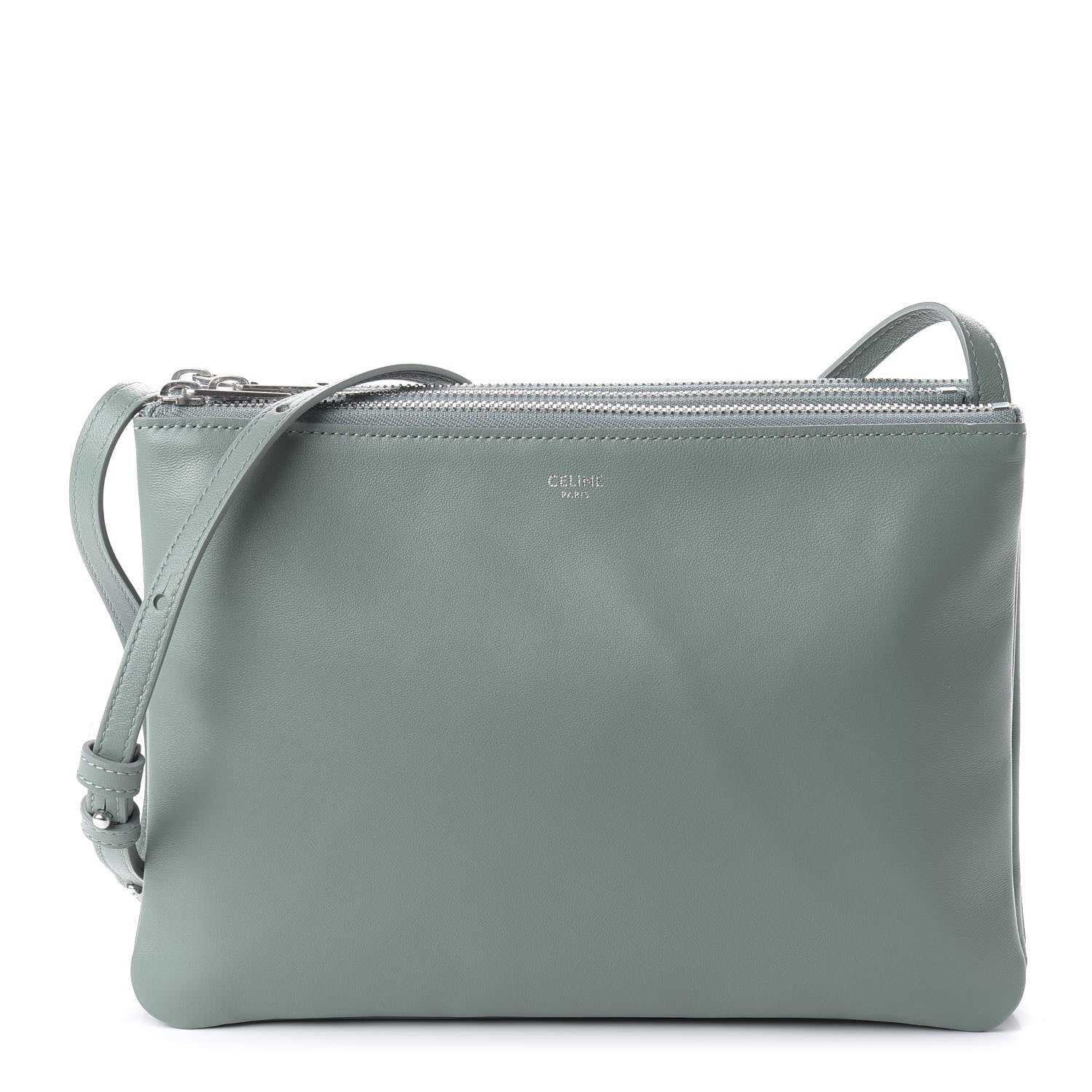 Celine Lambskin Large Trio Crossbody Bag Jade 1 of 8