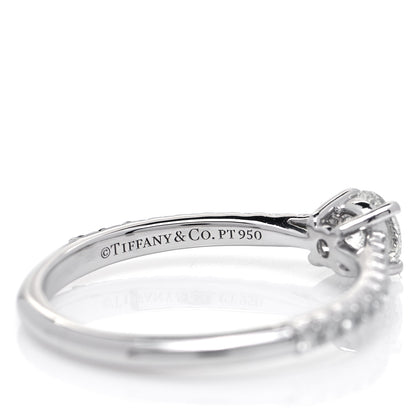 Tiffany Platinum Diamond .31ct Novo Engagement Ring 50 5.5 6 of 7