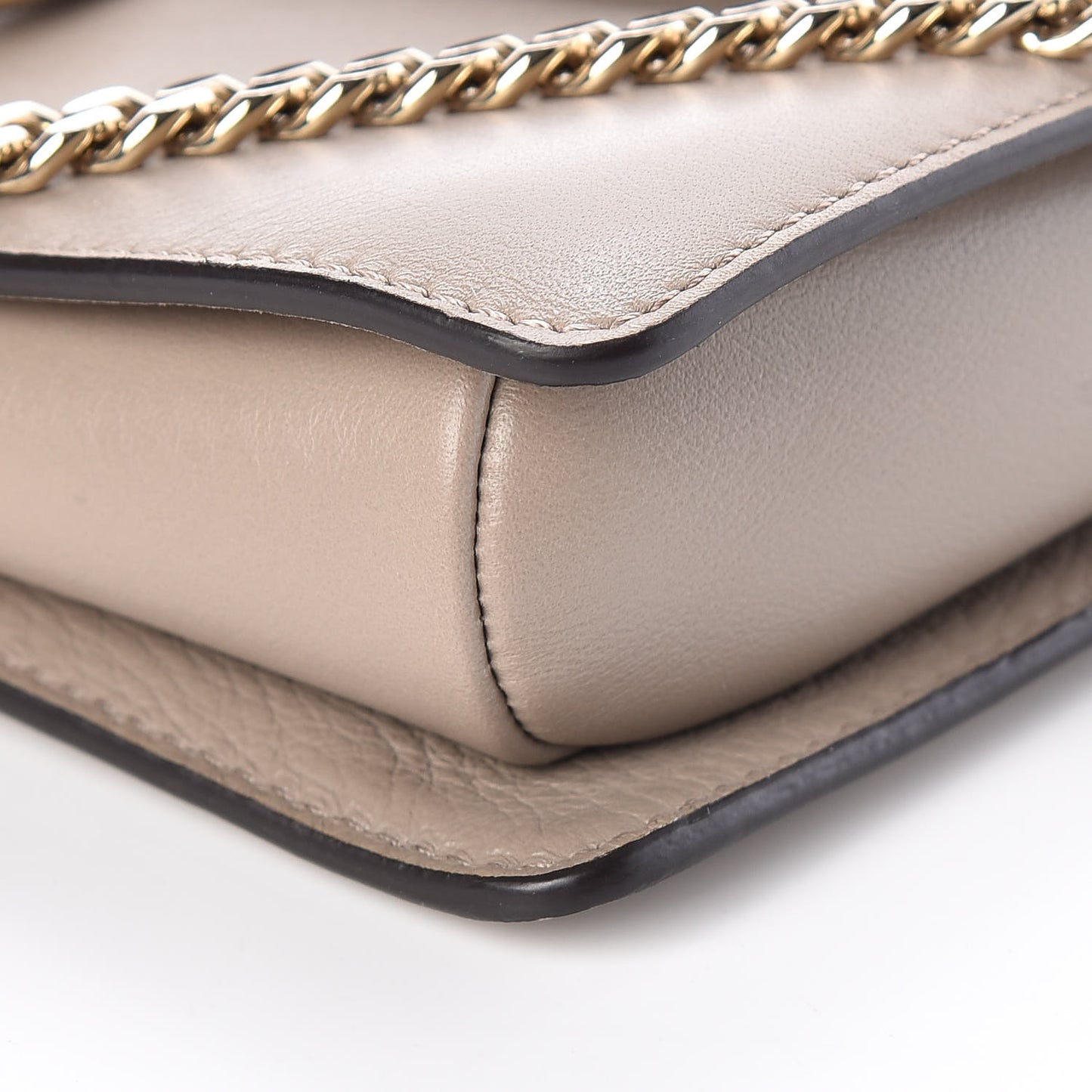 Suede Calfskin Small Faye Shoulder Bag Motty Grey