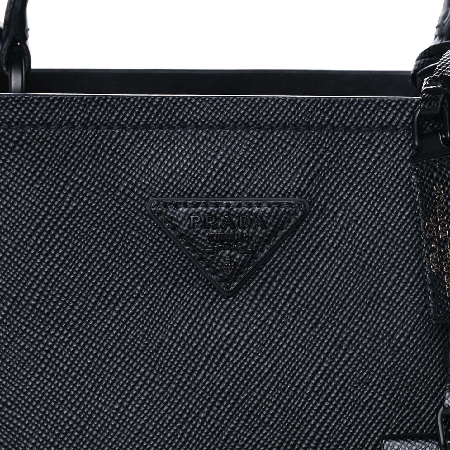 Saffiano Cuir Medium Panier Bucket Bag Black