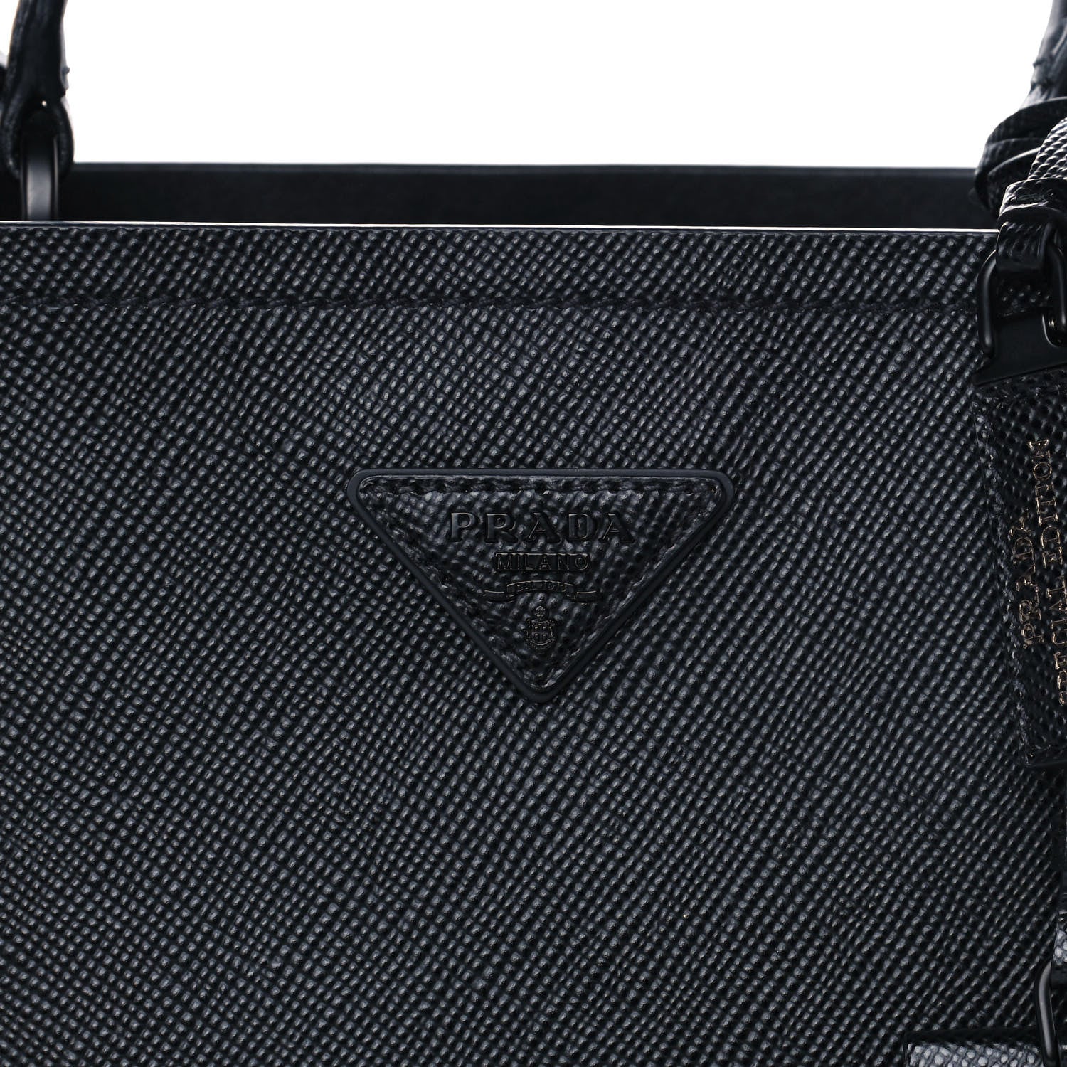 Prada Saffiano Cuir Medium Panier Bucket Bag Black 7 of 12