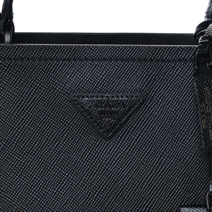 Prada Saffiano Cuir Medium Panier Bucket Bag Black 7 of 12