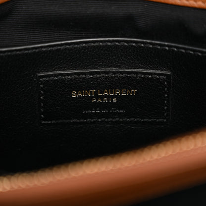 Saint Laurent Sheepskin Matelasse Chevron Monogram Medium College Bag Cognac 6 of 13