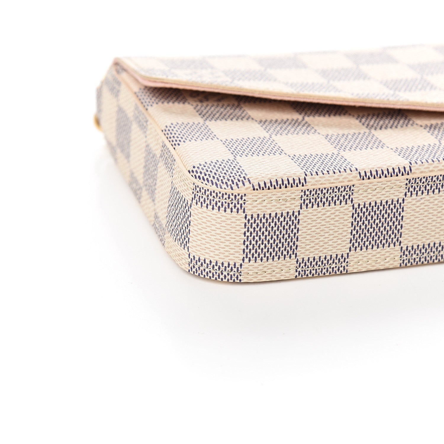 Louis Vuitton Damier Azur Pochette Felicie Chain Wallet Rose Ballerine 8 of 10