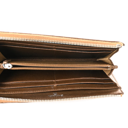 Chanel Metallic Lambskin Quilted Large Gusset Zip Around Wallet Bronze 5 of 8