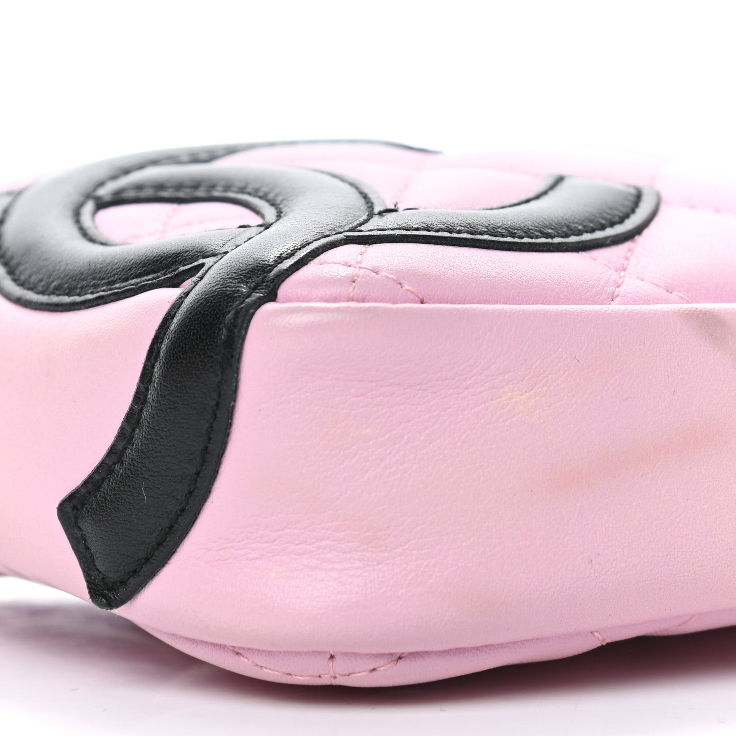 Chanel Calfskin Quilted Cambon Pochette Pink Black 8 of 10