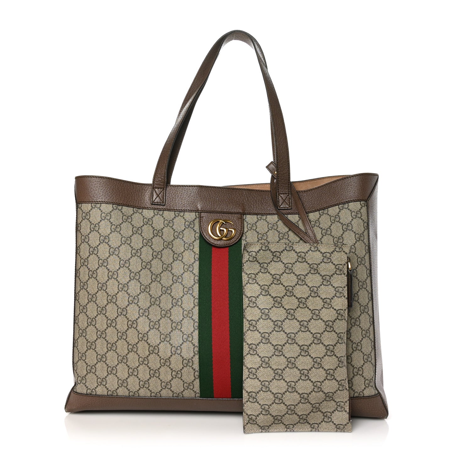 GG Supreme Monogram Web Ophidia Tote Brown