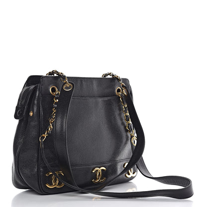 Chanel Caviar Shoulder Bag Black 3 of 13