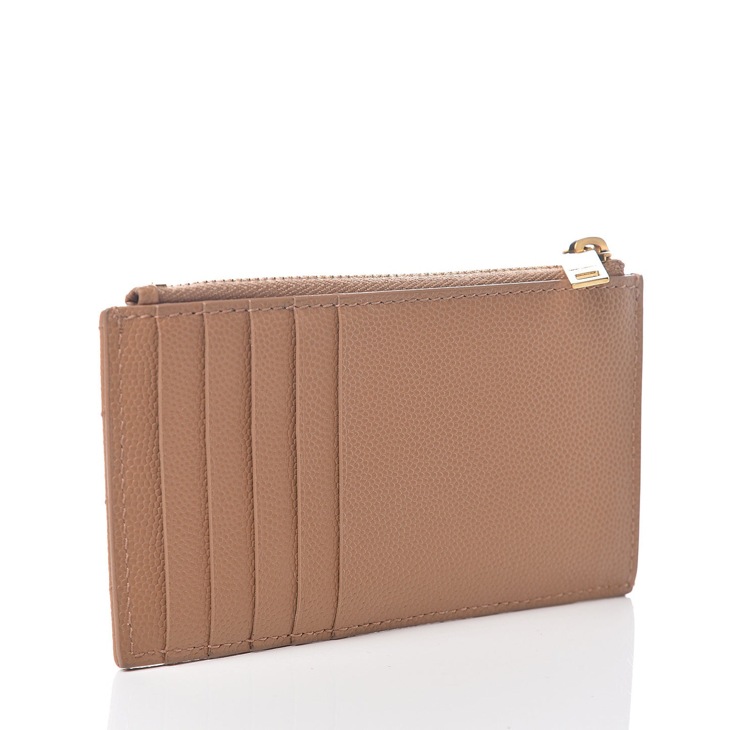 Grain De Poudre Matelasse Chevron Monogram Fragments Zippered Card Case Cork