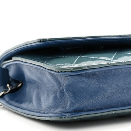 Chanel Patent Quilted Brilliant Wallet On Chain WOC Blue 10 of 12