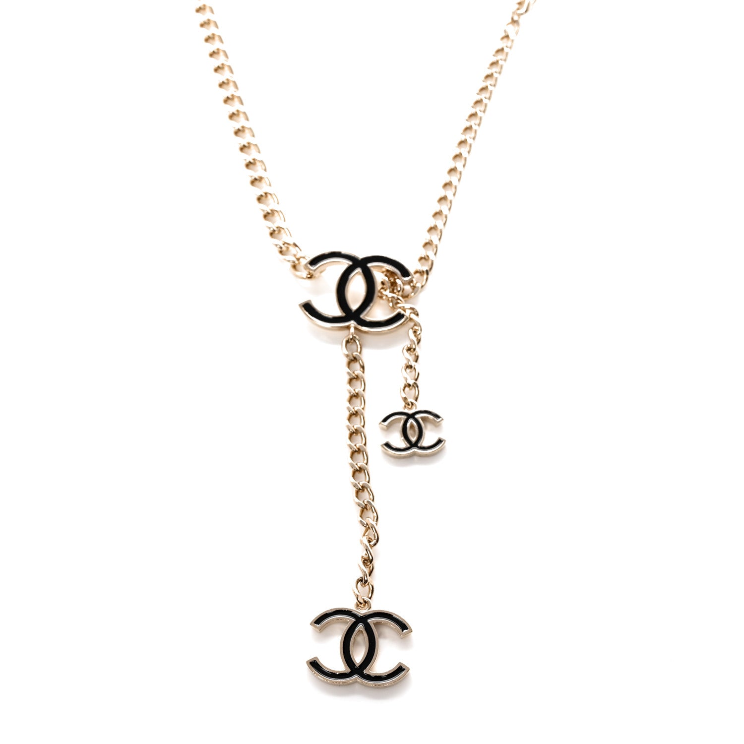 Chanel Enamel CC Chain Logo Belt Gold Black 3 of 5