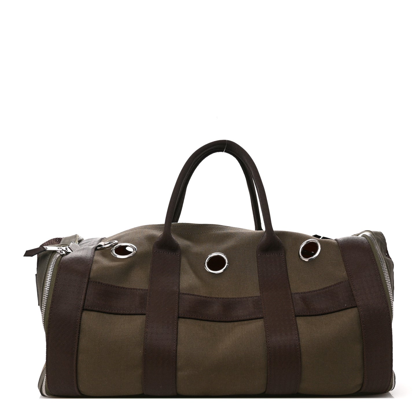 Fabric Carrying Dog Bag Kaki Feu