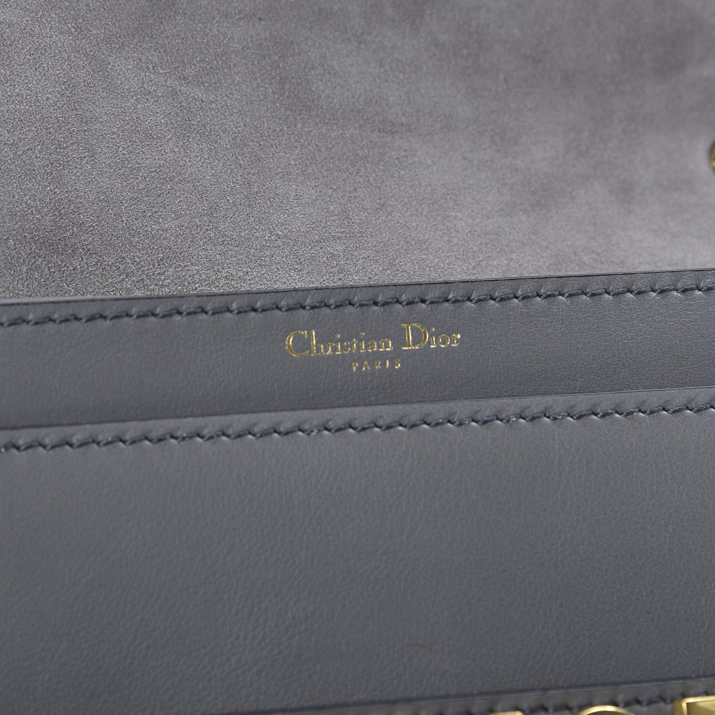Calfskin Medium J'Adior Chain Flap Bag Iron Grey