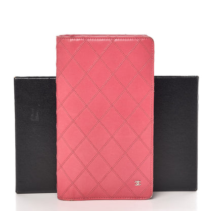 Chanel Lambskin Diamond Stitched Yen Wallet Fuchsia 17 of 17