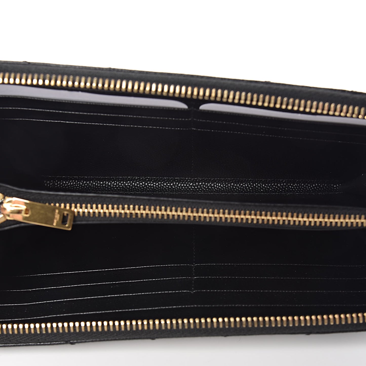 Grain De Poudre Matelasse Chevron Monogram Zip Around Wallet Black