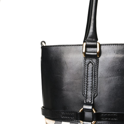 Burberry House Check Bridle Calfskin Tote Black 19 of 24