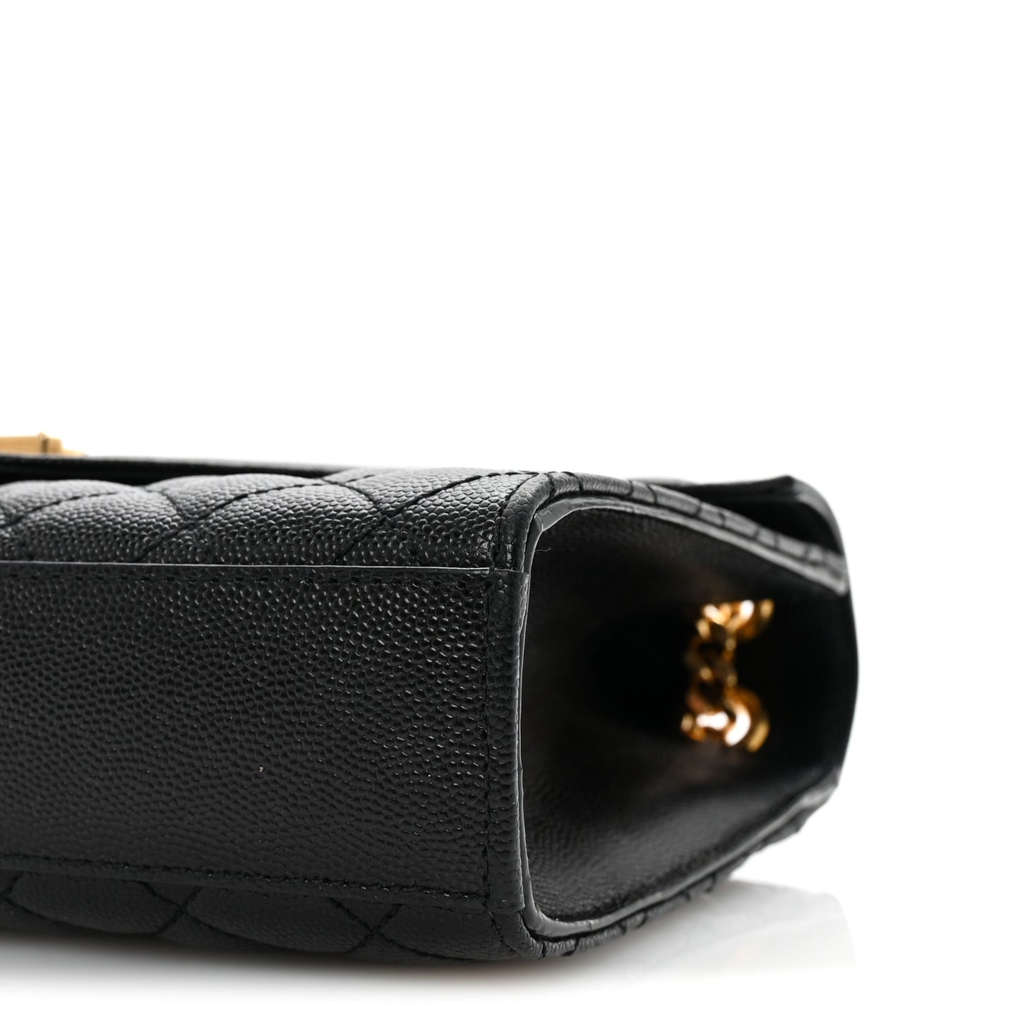 Grain De Poudre Textured Mixed Matelasse Triquilt Medium Monogram Satchel Black