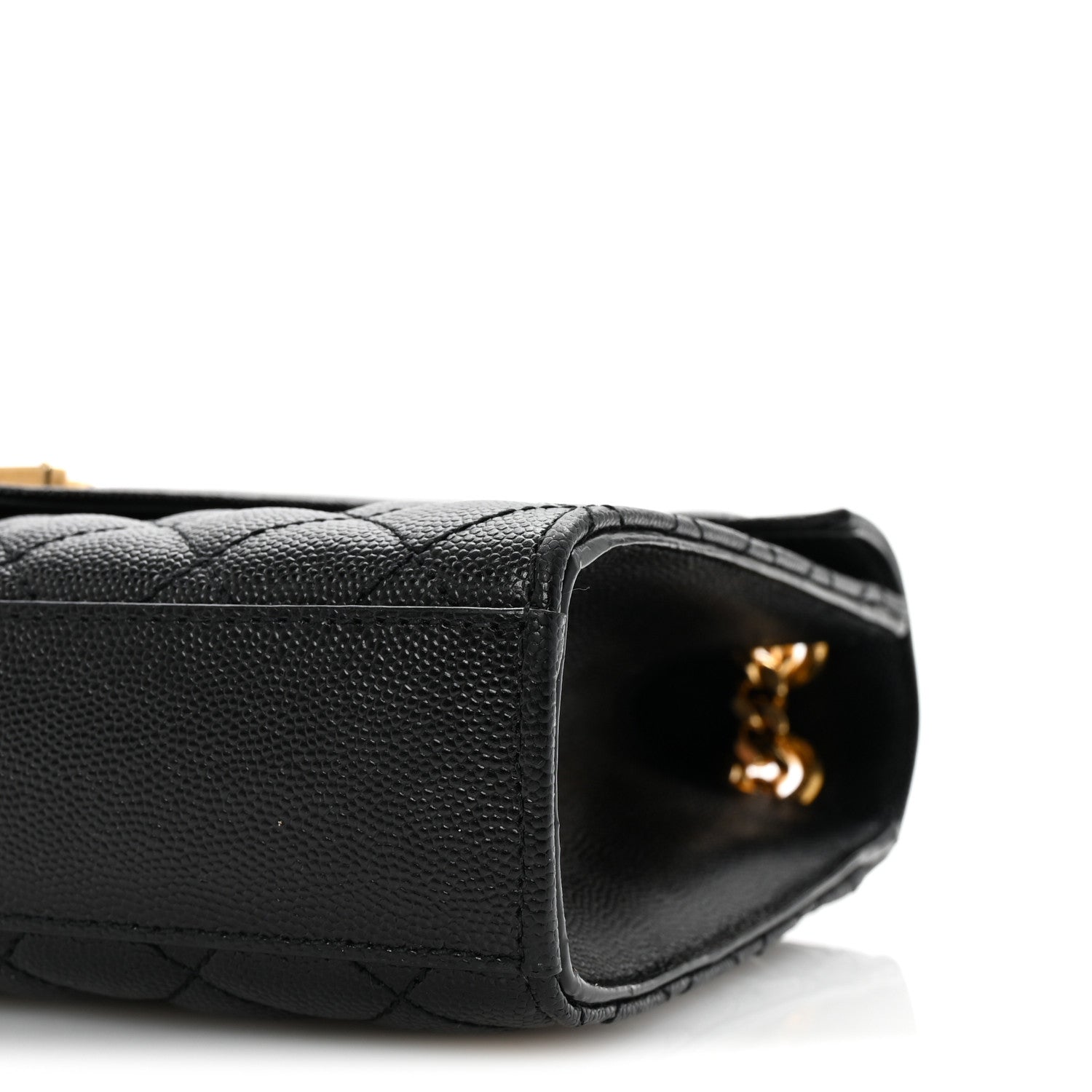 Saint Laurent Grain De Poudre Textured Mixed Matelasse Triquilt Medium Monogram Satchel Black 9 of 9