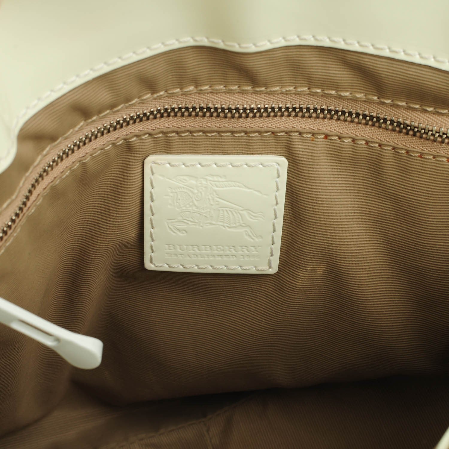 Burberry Studded Supernova Check Rachel Tote White 6 of 8