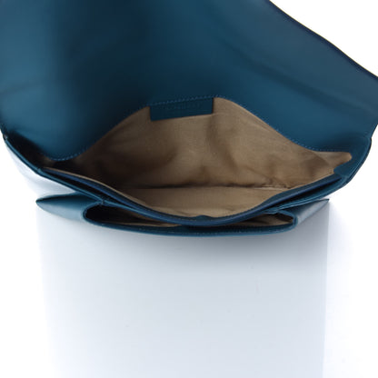Givenchy Rubber Effect Calfskin Patent Medium Antigona Envelope Clutch Petrol Blue 5 of 7