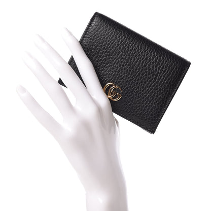 Gucci Pebbled Calfskin GG Marmont Card Case Black 2 of 10