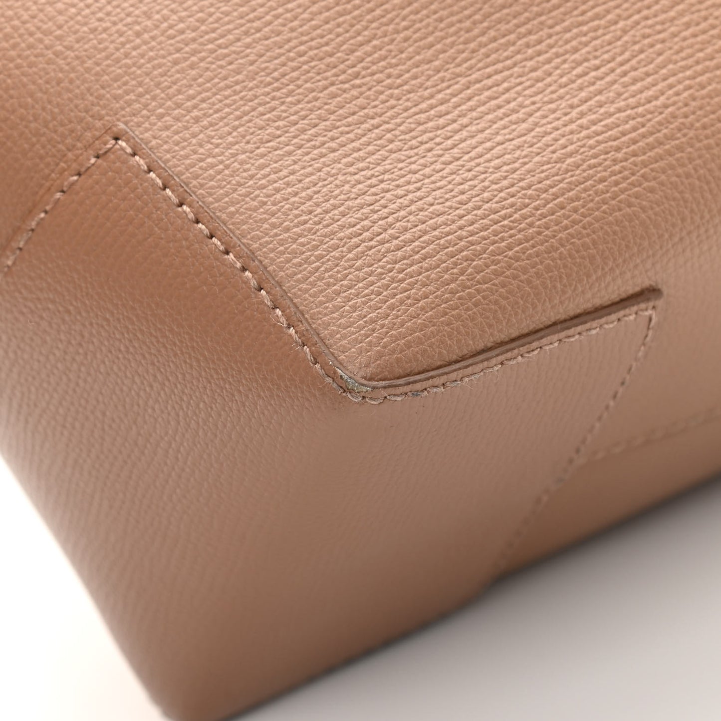 Calfskin TB Motif Embossed Medium Tote Camel
