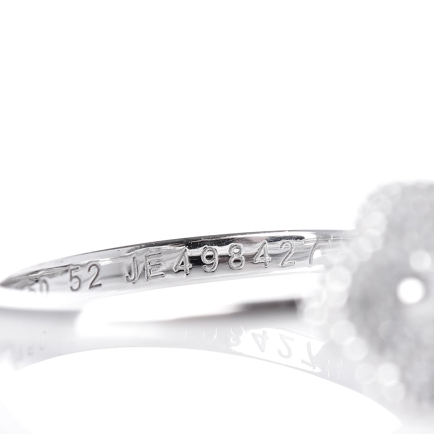 Van Cleef & Arpels 18K White Gold Diamond Sweet Alhambra Ring 52 6 6 of 6