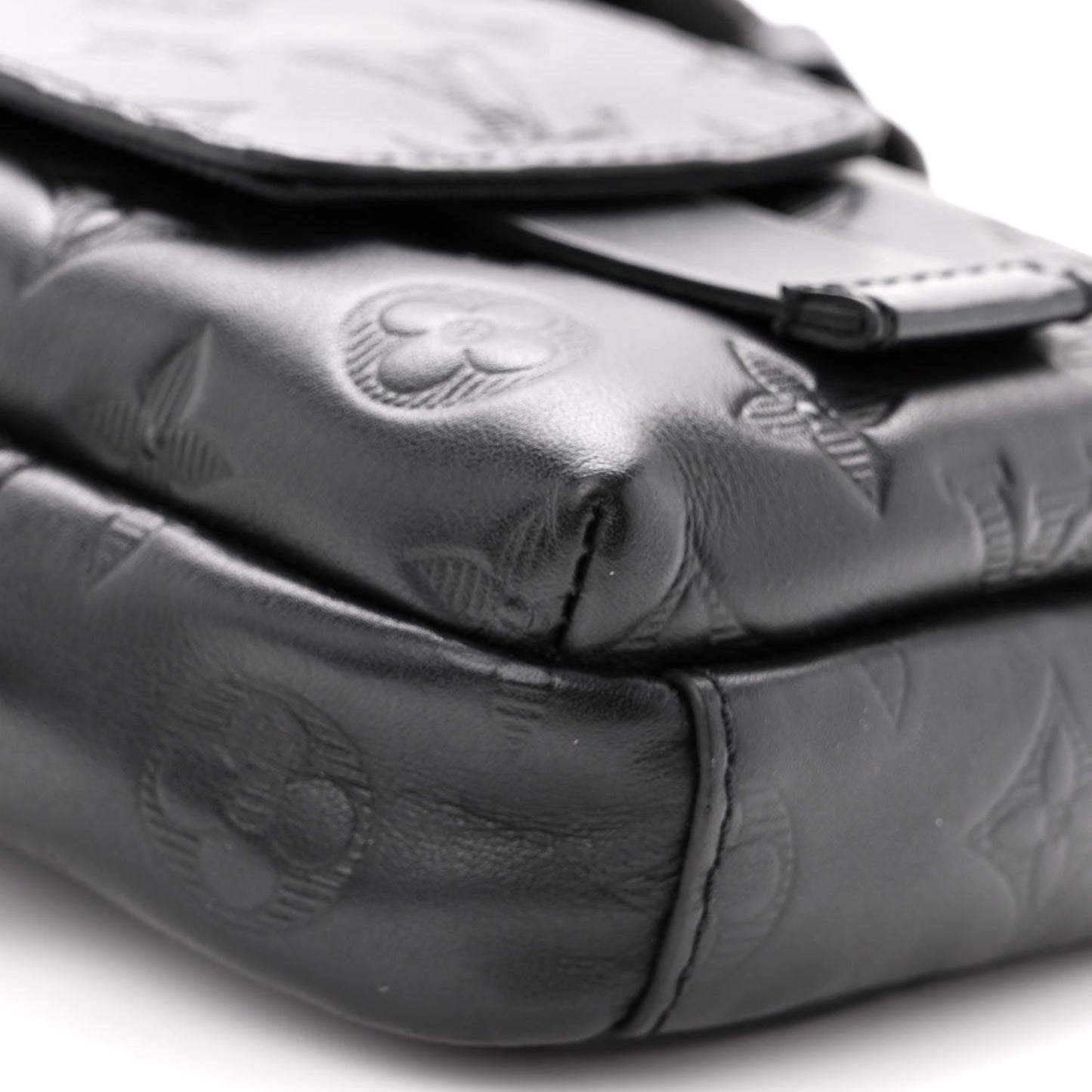 Calfskin Monogram Shadow Double Phone Pouch NM Black