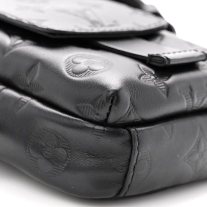 Louis Vuitton Calfskin Monogram Shadow Double Phone Pouch NM Black 7 of 8