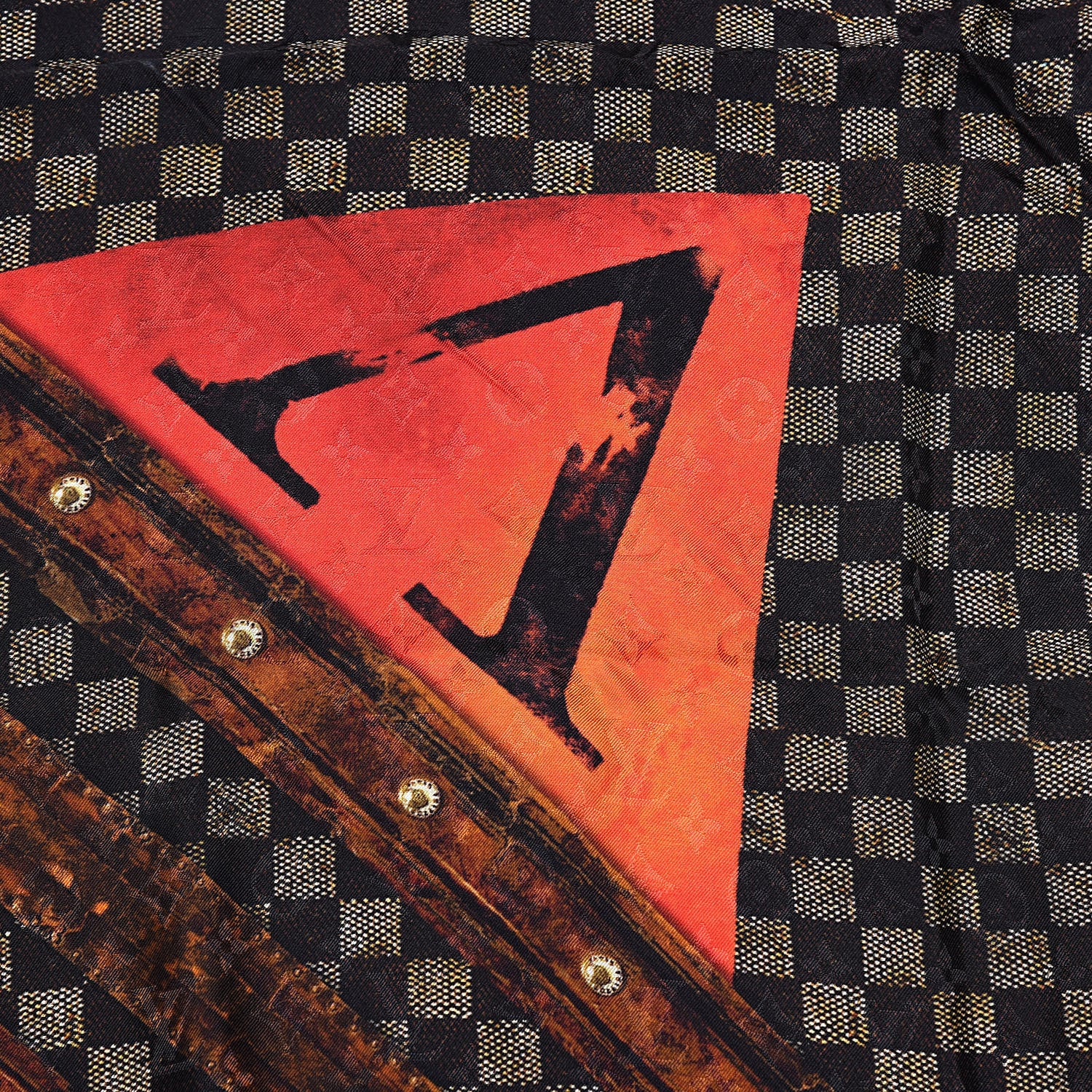 Louis Vuitton Silk Damier Ebene Time Trunk Square Scarf 3 of 5