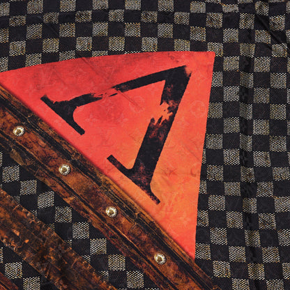 Louis Vuitton Silk Damier Ebene Time Trunk Square Scarf 3 of 5