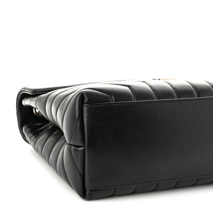 Saint Laurent Calfskin Y Quilted Monogram Medium Loulou Chain Satchel Black 10 of 11