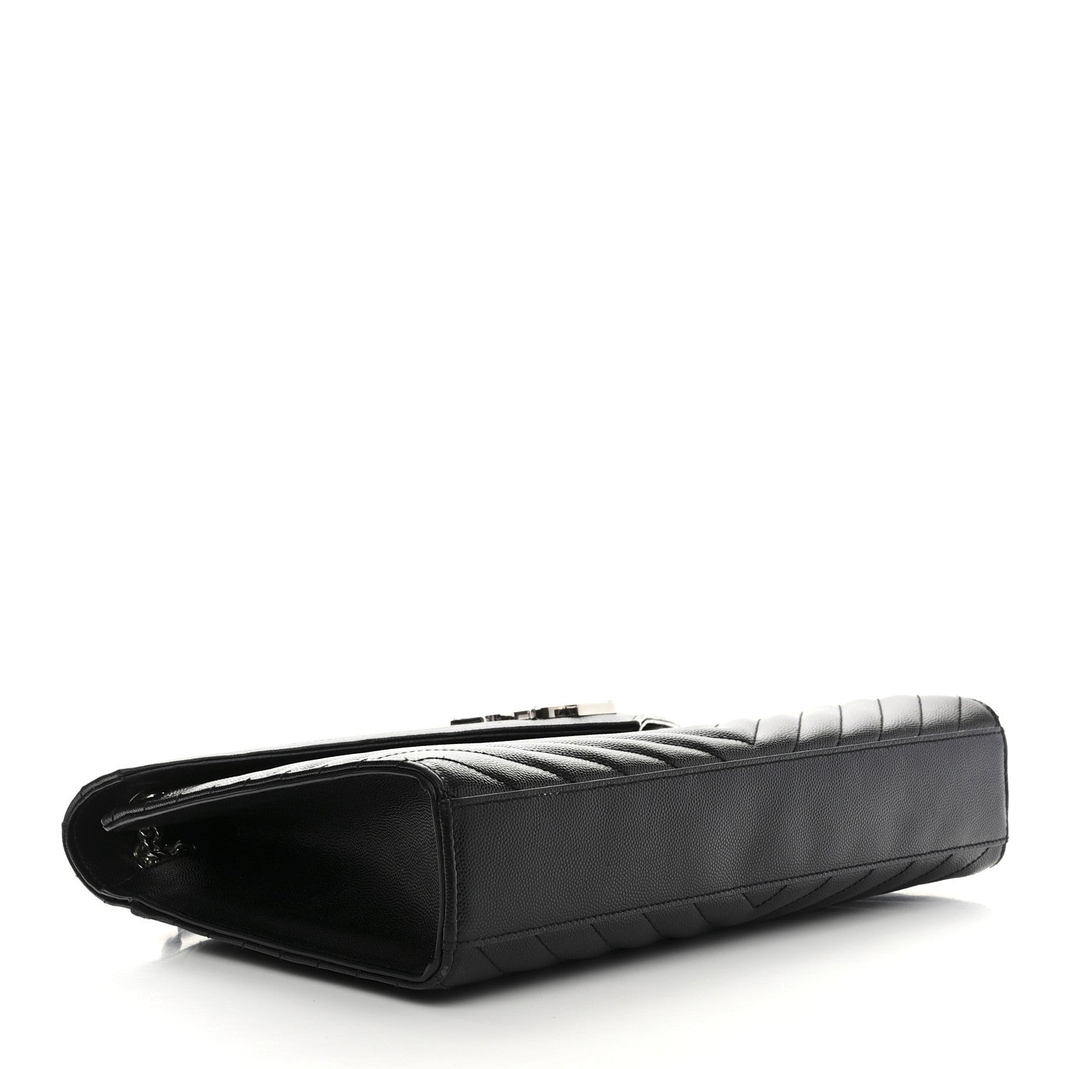 Saint Laurent Grain De Poudre Textured Mixed Matelasse Large Triquilt Monogram Satchel Black 4 of 10