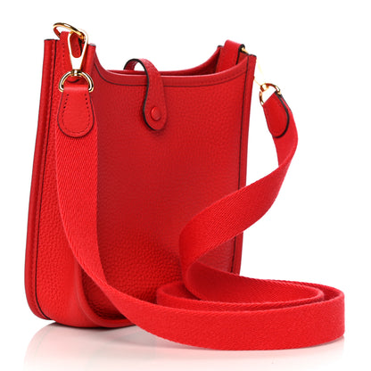 Hermes Taurillon Clemence Evelyne TPM Rouge De Coeur 3 of 10