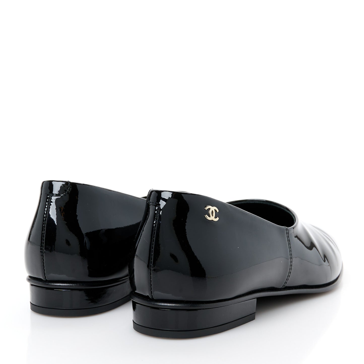 Patent Calfskin Moccasin Loafers 36.5 Black
