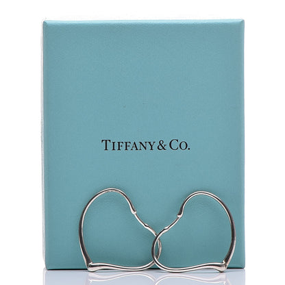 Tiffany Sterling Silver Small Elsa Peretti Open Heart Hoop Earrings 5 of 5