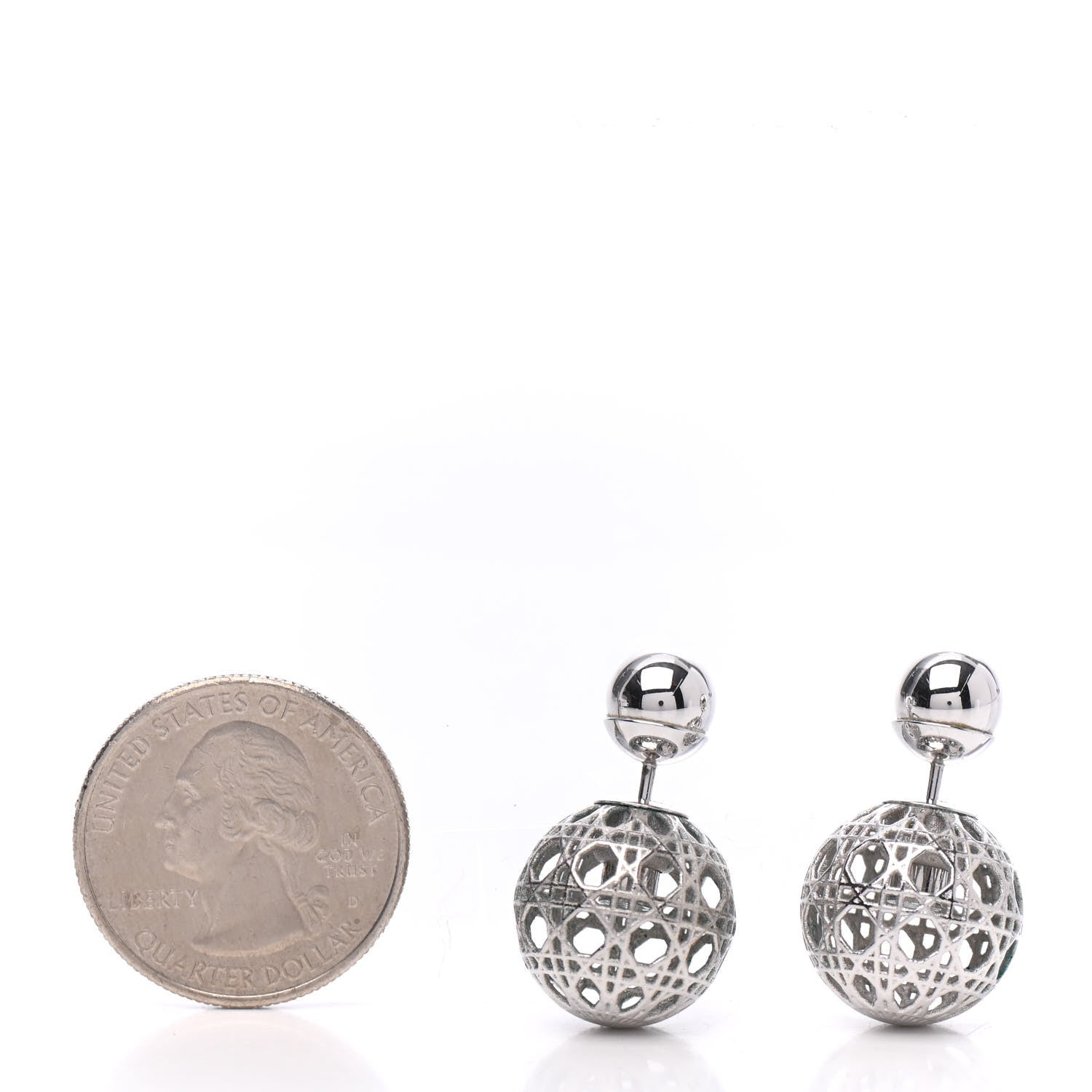 Christian Dior Cannage Mise En Dior Tribal Earrings Silver 2 of 3