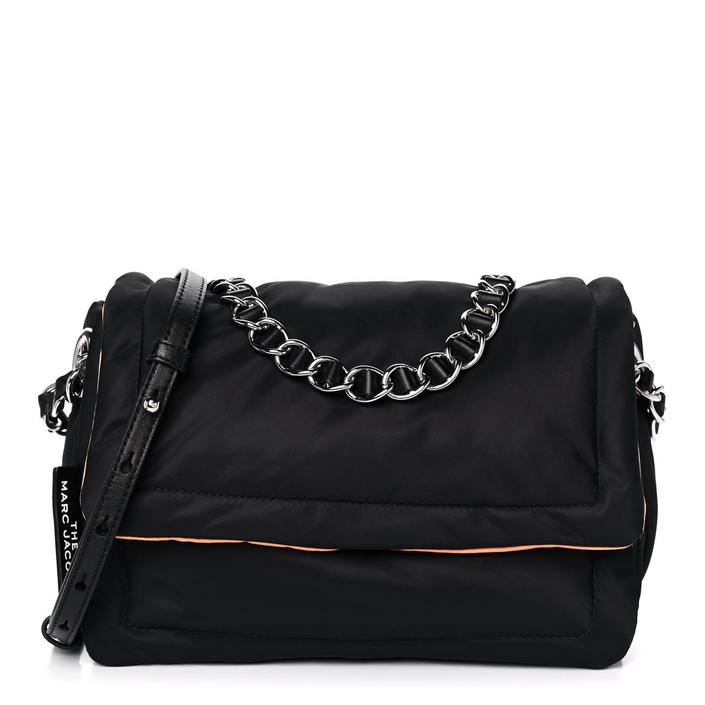 Lambskin The Pillow Bag Black Orange