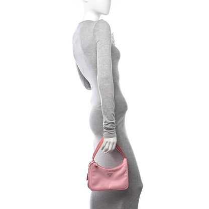 Prada Tessuto Nylon Saffiano Mini Re-Edition 2000 Bag Rosa 2 of 9