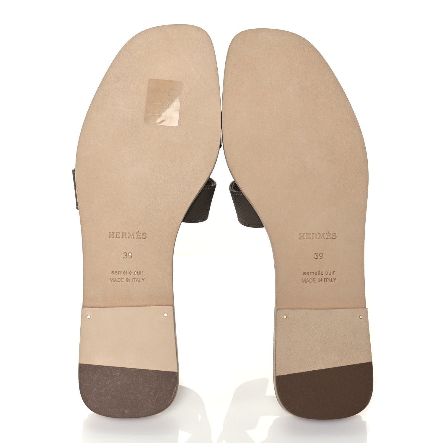 Hermes Epsom Oran Sandals 39 Etoupe 5 of 8