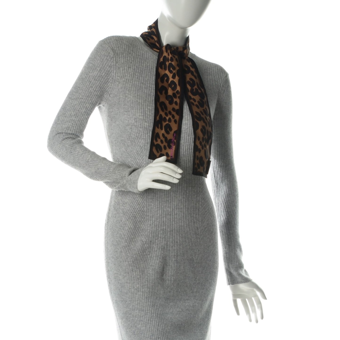 Silk Leopard Bandeau Scarf Marron