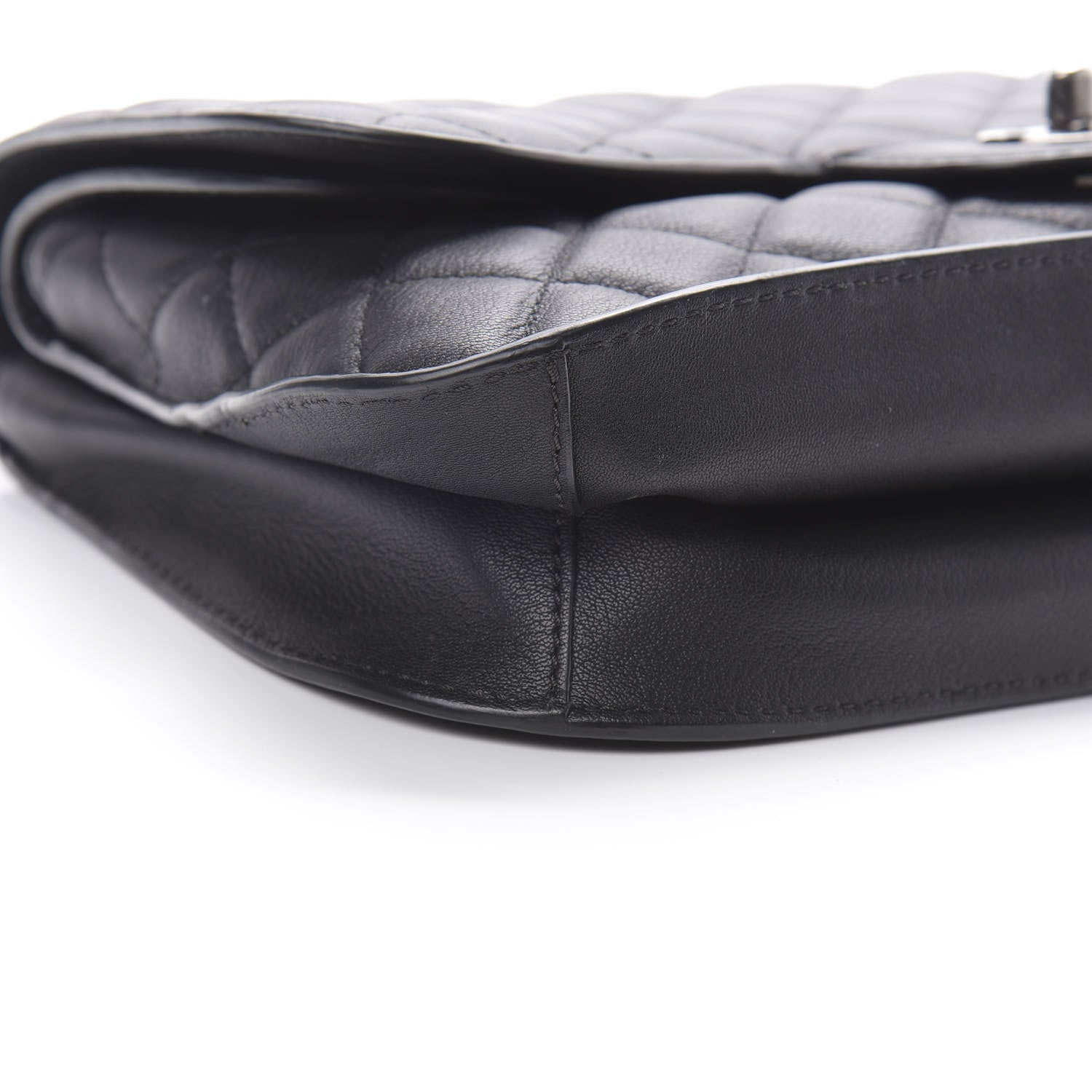 Chanel Lambskin Quilted Large Natural CC Flap Black 9 of 10