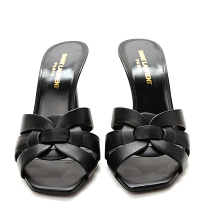 Saint Laurent Calfskin Tribute 85 Slide Sandals 36 Black 2 of 8