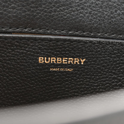 Burberry Coated Canvas Calfskin Vintage Check Medium Note Crossbody Bag Black 6 of 11