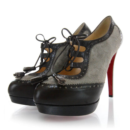 Christian Louboutin Leather Suede Grey Mamimo 140 Heels 38.5 2 of 6