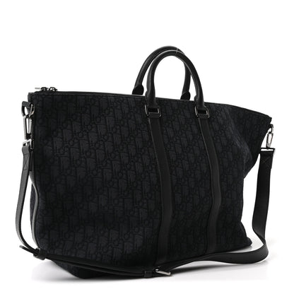 Christian Dior Maxi Oblique Jacquard Weekender 40 Black 3 of 10