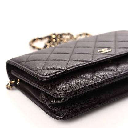 Chanel Caviar Quilted Wallet on Chain WOC Dark Brown 9 of 10