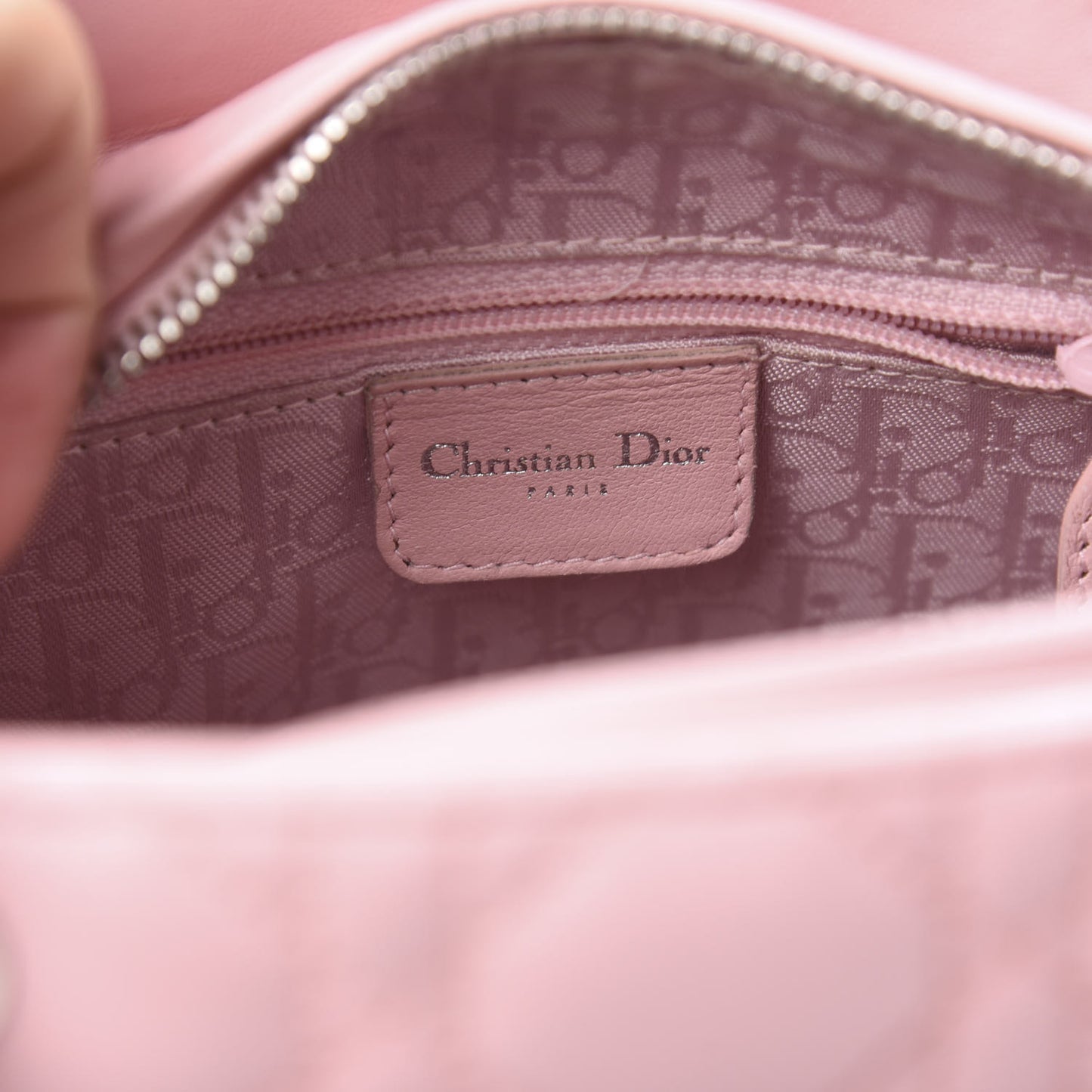 Lambskin Cannage Medium Lady Dior Light Pink